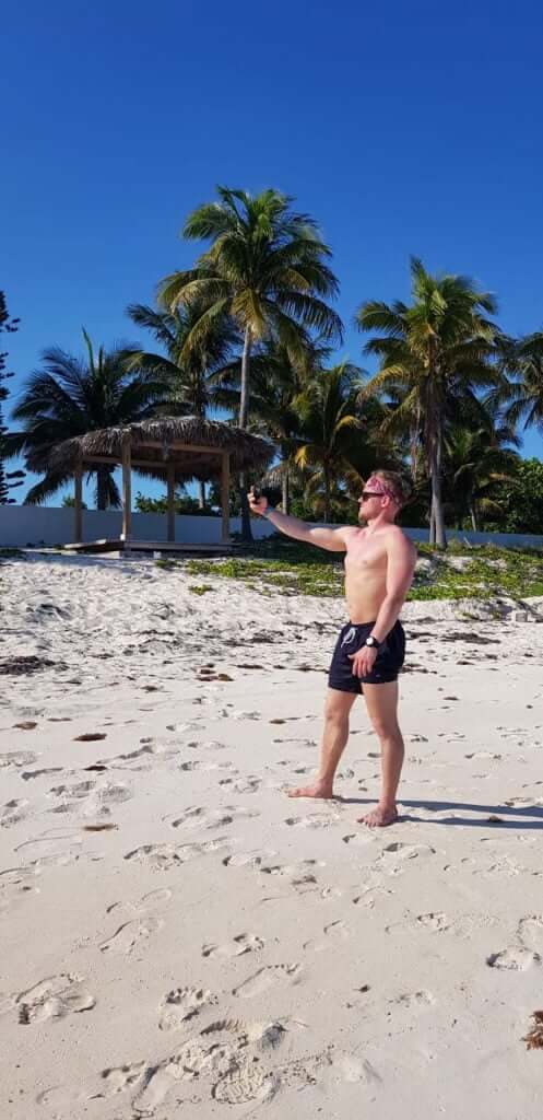 Paradise beach with palms