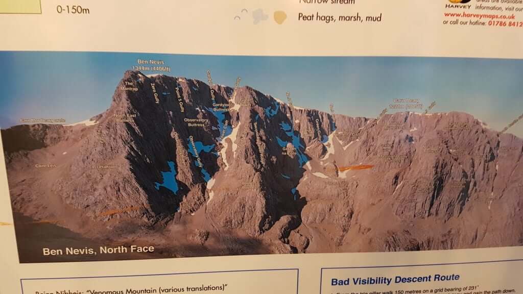 We climbed Ben Nevis from the left side