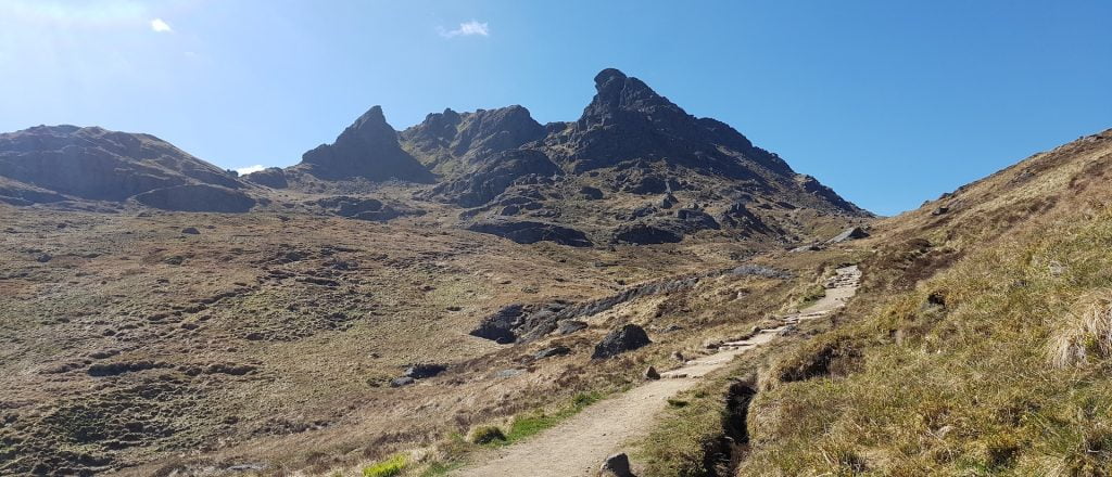 The sharp edge of the mountain is the top of the Cobbler