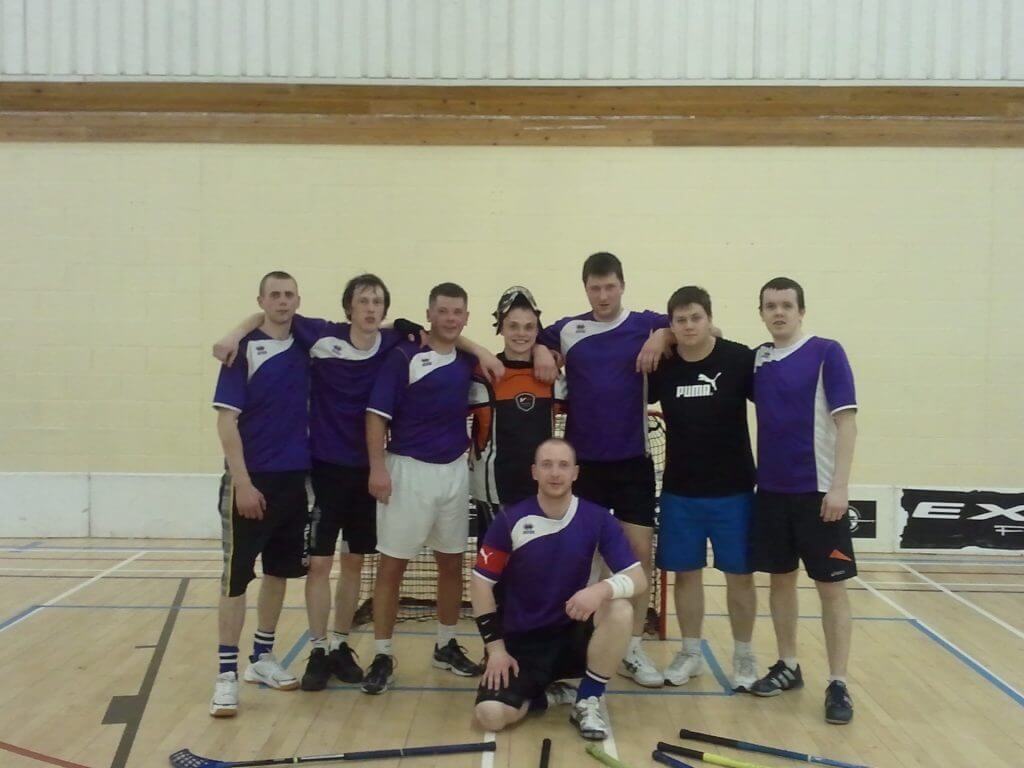 Latvian mixed Floorball team in the UK. This was also my last season as goalkeeper in Floorball.
