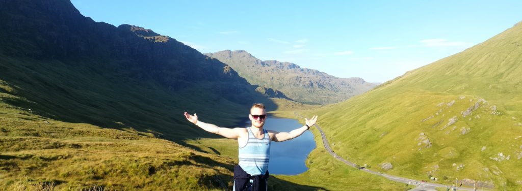 Rest and be Thankful road in the background