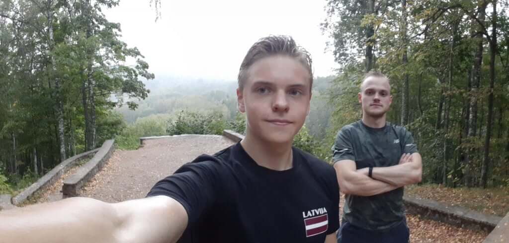 Brother teaching me how to do cross country running