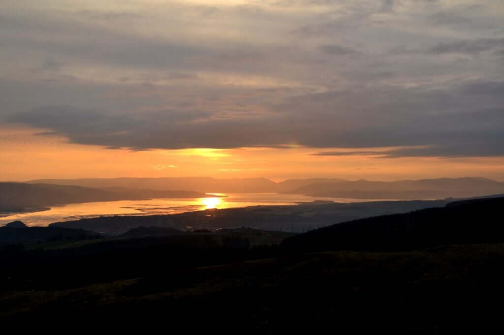 Scottish sunset landscape