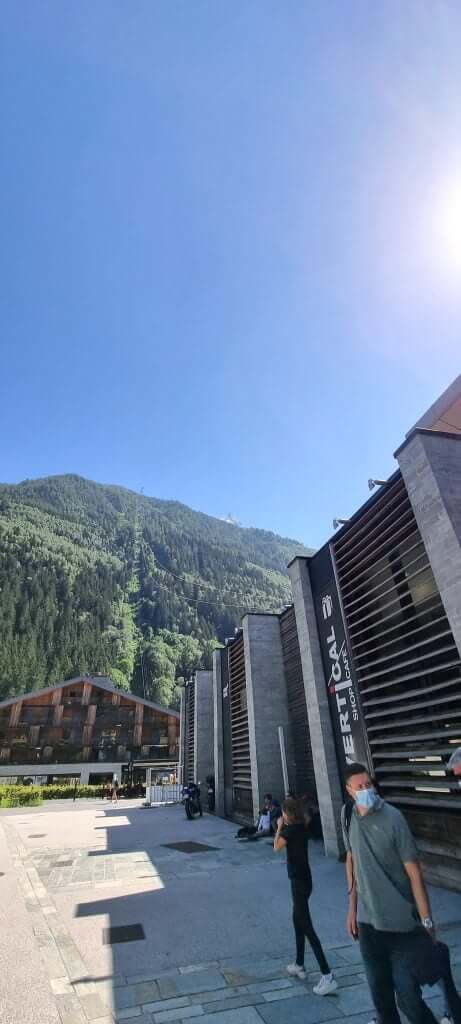 Cable-car entrance building on the right