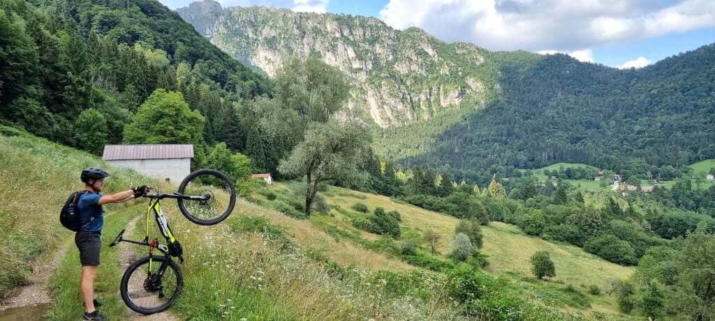 E-bike on mountain trail