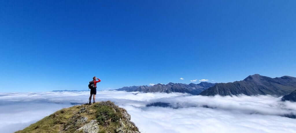 Looking out at sea of clouds