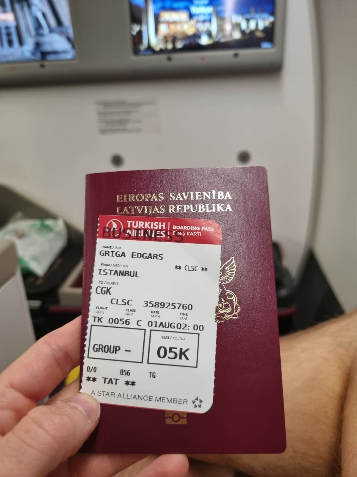 Business class ticket