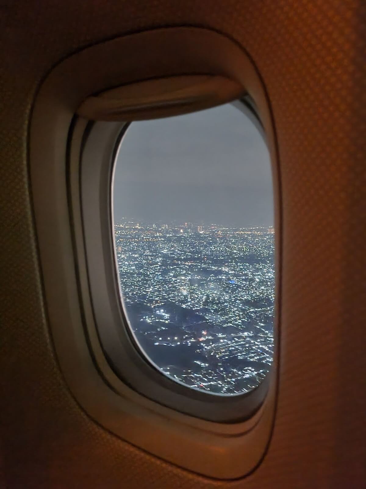 Business class window view